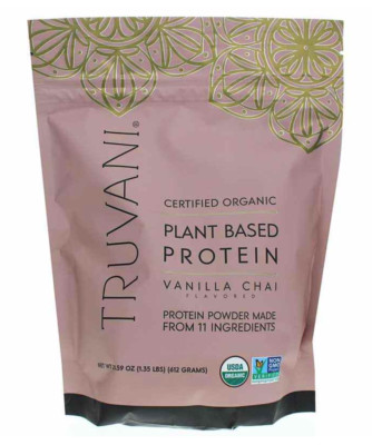 Truvani plant based protein vanilla chai 21.59oz (1.35lbs) FRESH