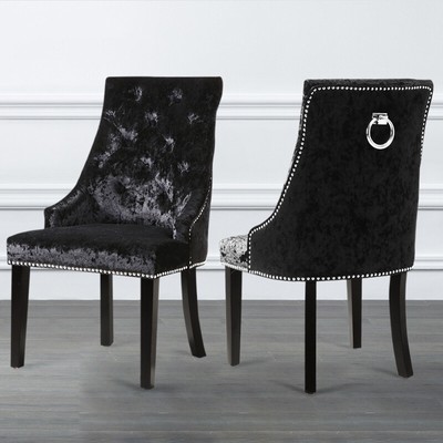 Crushed Velvet Dining Chairs With Knockers : Dining Room Chairs With