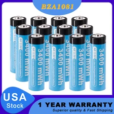 12x 1.5V Rechargeable AA Li-ion Lithium ion Batteries 3400mwh Battery With Case