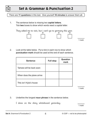 KS2 Year 6 SAT Buster 10-Minute Tests -Foundation Grammar with Answer Ages 10-11 - Picture 8 of 12