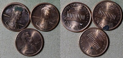 Error : Lot 3 Coins Lincoln 2000 Cent Broadstruck Almost Nickel Size IREC2009