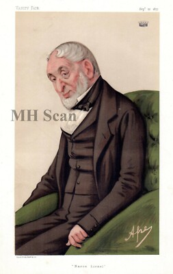 VANITY FAIR; SPY Orig.  Antiker Druck; BARON ROTHSCHILD Banker Politiker: 1877