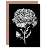 Nelke Blume BlüTe Schwarz Weiß Blumen Geburtstagskarte
