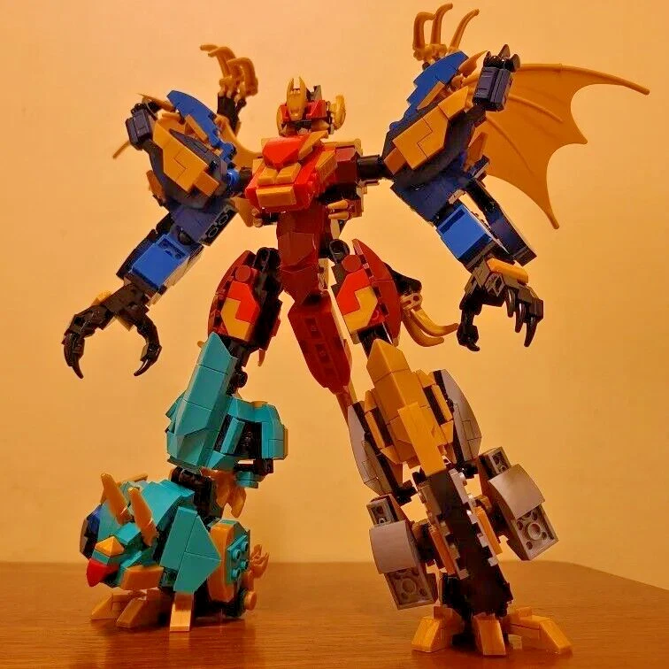 Juego de bloques de construcción 4 en 1 Robot transformador Mecha (Dinosaur World Mecha) 842 piezas Foto 3 de 4