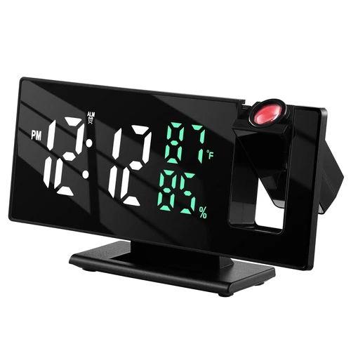 Black Digital LED Projection Alarm Clock, photo 2