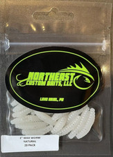 1  Wax Worm ice fishing softplastic perch crappie-Panfish Natural Color 20 Baits