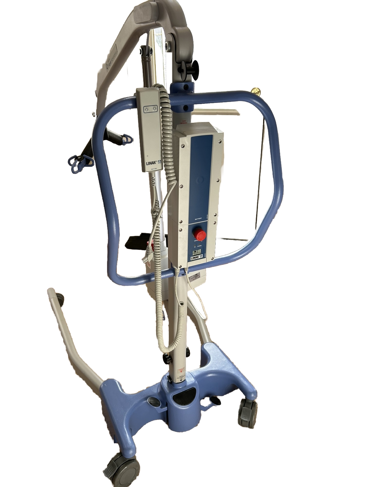 slightly used, electric hoyer lift with 2 slings, foldable