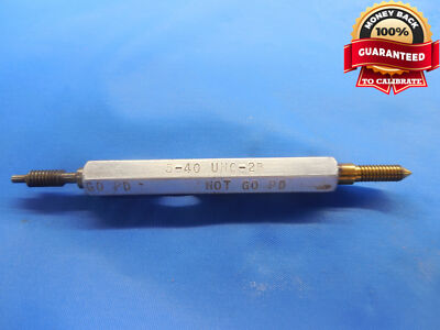 5 40 UNC 2B TIN COATING THREAD PLUG GAGE #5 .125 GO NO GO P.D.'S = .1088 & .1121