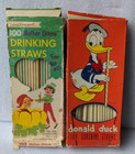 Lot of 2 1950s Sweetheart Mother Goose & Donald Duck Drinking Straws