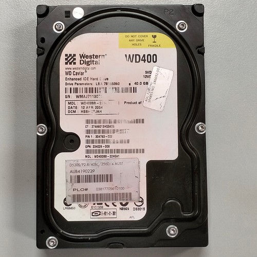 WD Caviar 40GB 3.5" IDE HDD ATA/100 7200RPM 2MB WD400BB-22HEA1 286692-001 - 第 1/10 張圖片