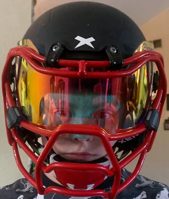 Precision Football Helmet Visor, Clear Revo Red