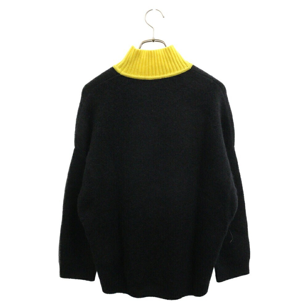 FENDI × FILA Women's Logo High Neck Sweater Black Yellow Size 42
