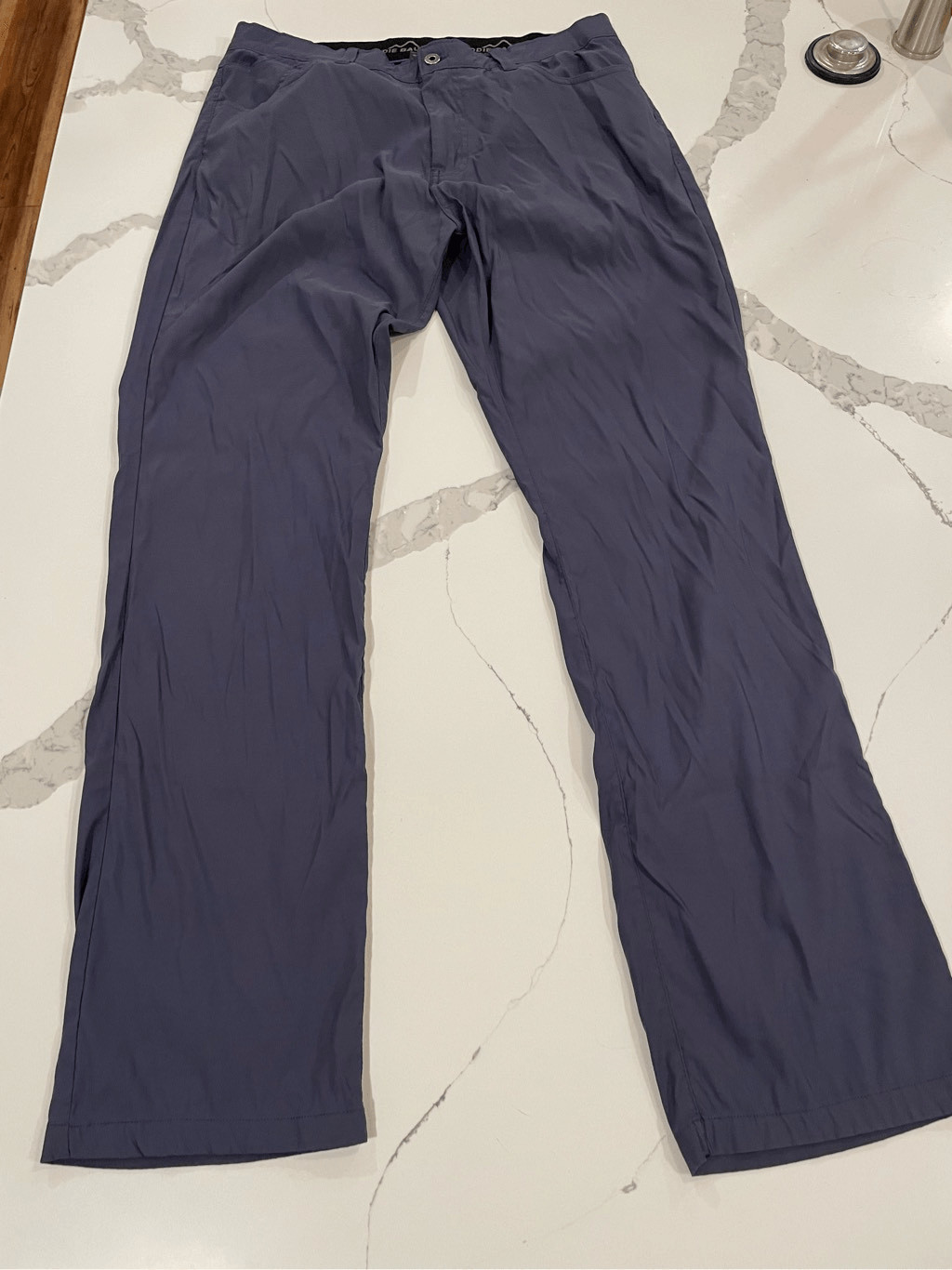 EDDIE BAUER Water Resistant Pants Navy Nylon Flat Fro… Gem