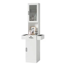 Salon Station for Hair Stylist,Barber Beauty Spa Storage Cabinet Equipment White