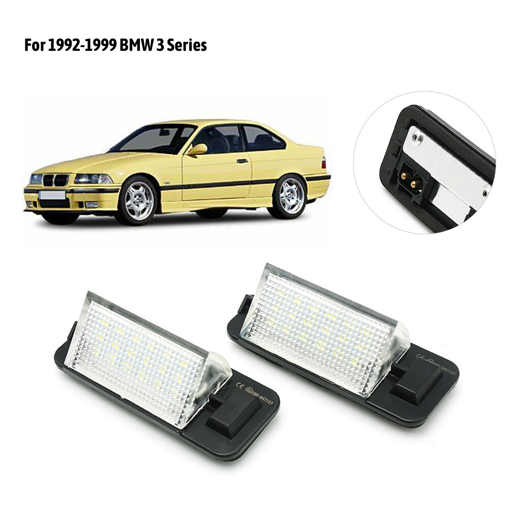 2x FULL LED Number License Plate Lights White Bulbs For BMW E36 3