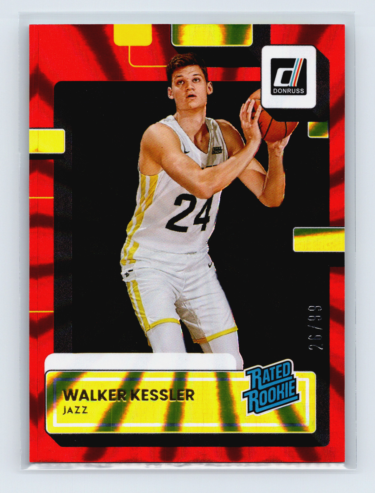 2022-23 Donruss Rated Rookie Red Laser /99 Walker Kessler RC #222 Utah Jazz