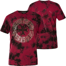 Camiseta roja Affliction para hombre etiqueta negra ROMA NUEVA CON ETIQUETAS PEQUEÑA