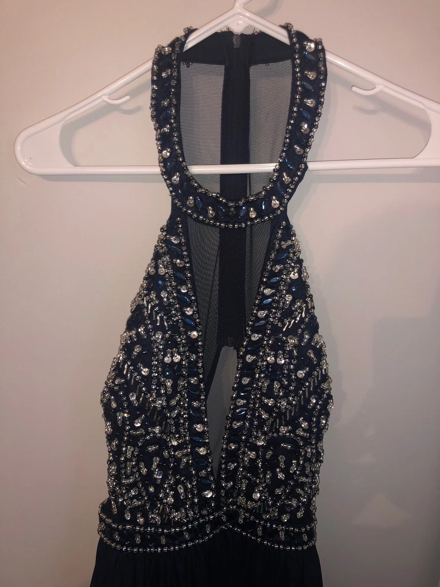 Sequin hearts navy blue clearance dress