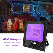Outdoor UV Black Light 100W Ultra Violet LED Flood Light Blacklight for DJ Party