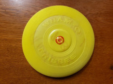Vintage Wham-O Frisbee Yellow 9" Flying Disc With Writing On It