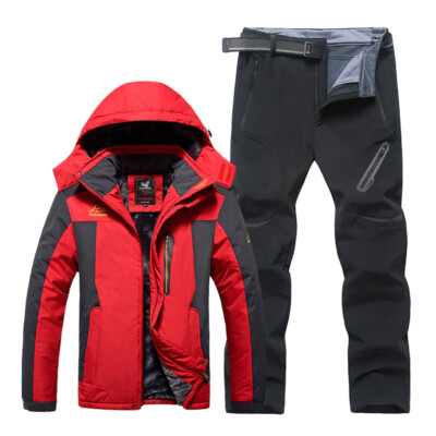 9XLOutdoor Herren Skianzüge Jacke+Hosen Winter samtverdickender Bergsteigeranzug