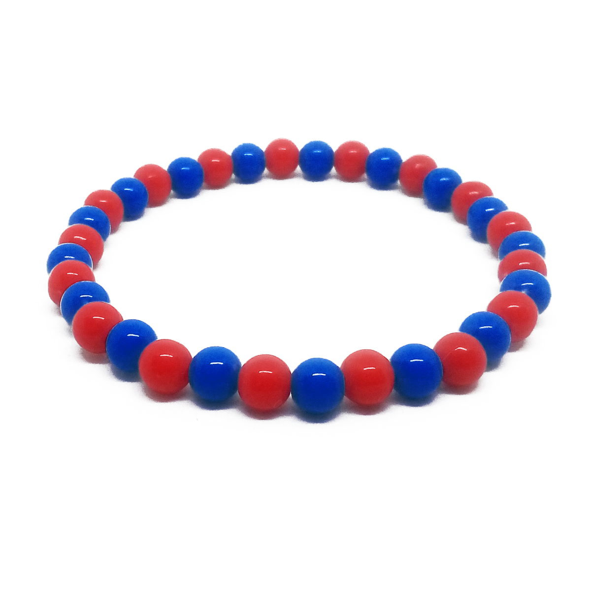 Braccialetto elastico per bambina con perline in plastica colorate