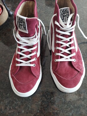 VANS OFF THE WALL #1 SKATEBOARD SHOES MAROON AND WHITE SIZE 8.5 M