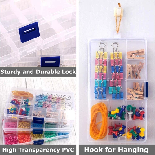 6 Pack Clear Jewelry Box Plastic Bead Storage Craft Container Earrings Organizer - Picture 8 of 8