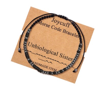 JOYCUFF verstellbar MORSECODE ARMBAND unbiologische Schwester Geschenk verpackt NEU