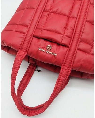 Michael Kors Stirling quilted SMALL tote bag RED - Picture 2 of 8