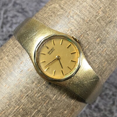 Vintage Seiko Ladies 1400-0089 Gold Tone Quartz Analog 19mm Watch