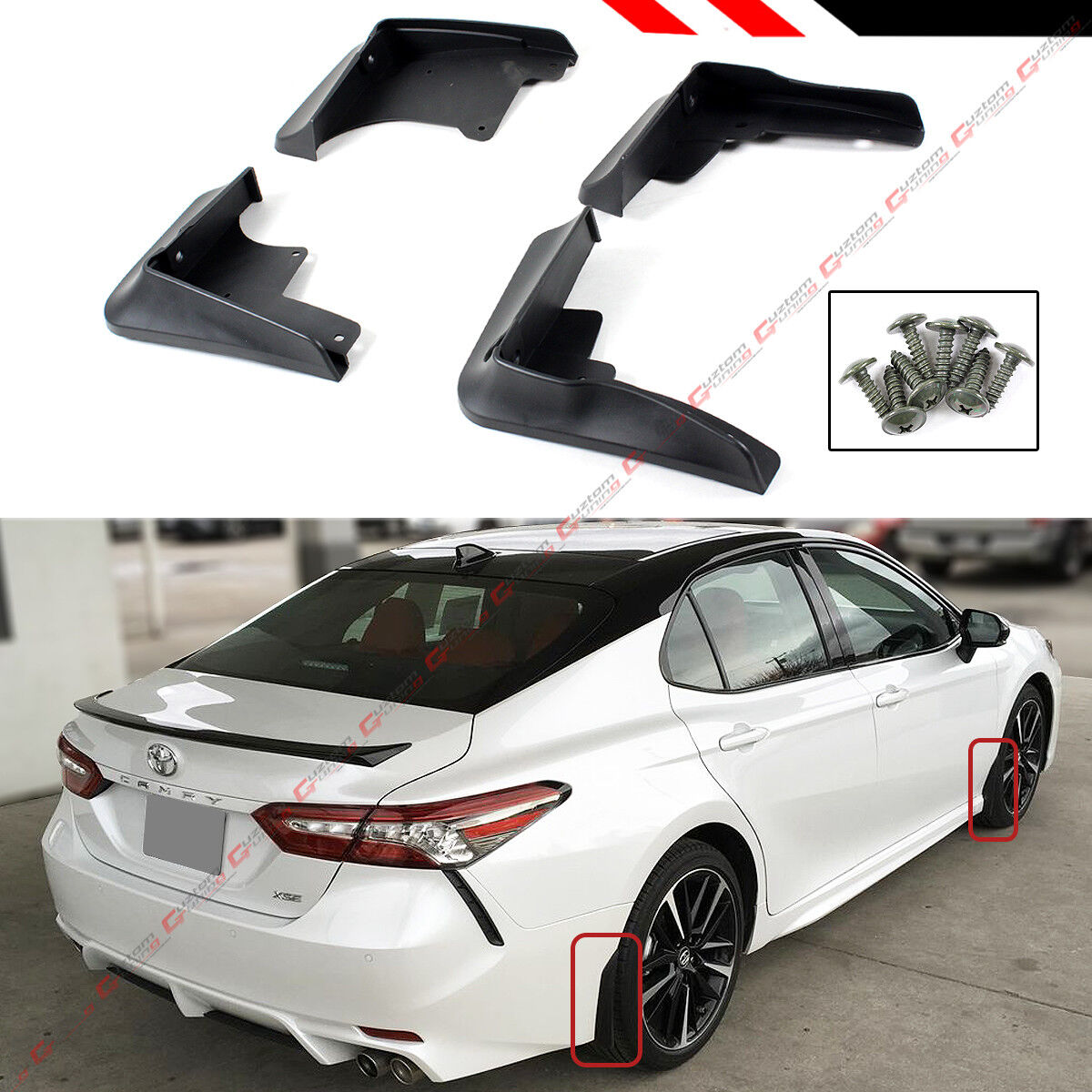 FOR 182023 TOYOTA CAMRY SE XSE SPORT 4 PCS FRONT & REAR SPLASH GUARD