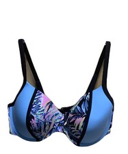 Coral Tropics Blue Underwire Bikini Swim Bikin Top Size XL
