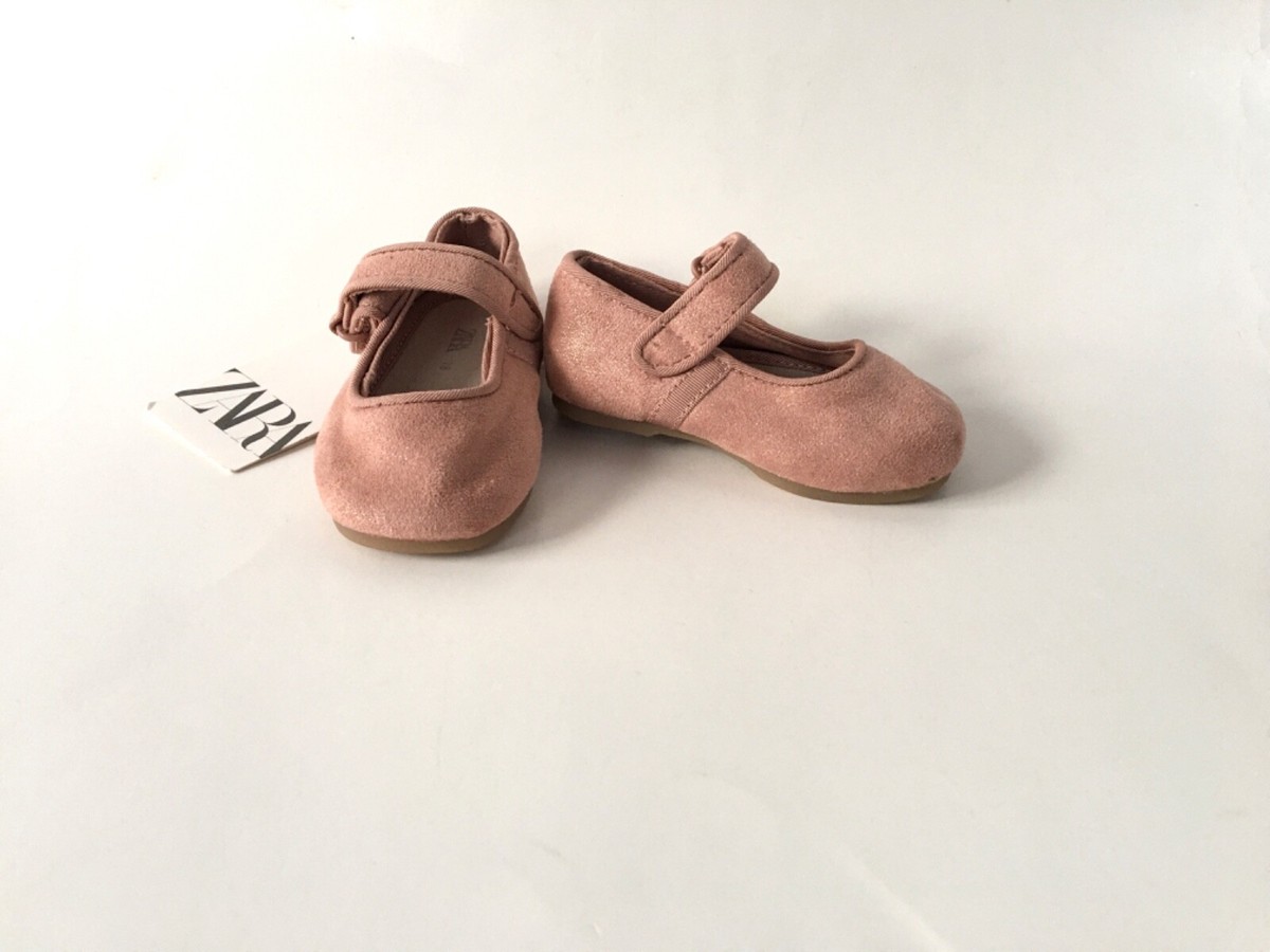 NEW ZARA PINK BALLET FLATS BABY GIRLS SIZE BLUSH PINK MARY JANE FLAT  SHOES NWT