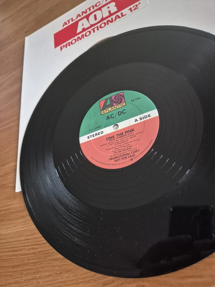 AC/DC Sink The Pink 12" Single Promo Sampler Stereo US 1985 Vinyl Record  - Image 3 of 4