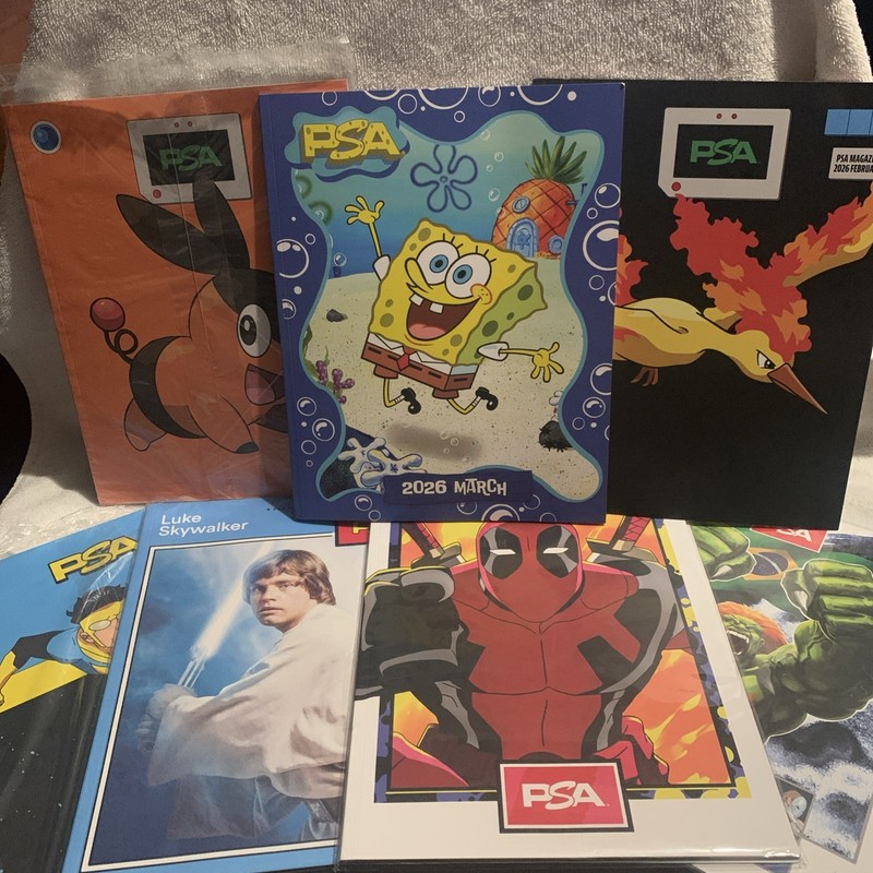 Psa Magazine 7 Magazine Lot sponge bob, moltres,Deadpool, tepig, invincible