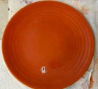 Vintage Bauer? Pottery 9 1/2" orange Ringware Luncheon Plate (#8) Finish wear