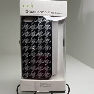 Moshi Diamond-Cut Aluminum Patterned Black Silver Hard Case for iPhone 5/5s New