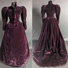 1890s Velvet Dinner Dress Victorian Renaissance Royal Court Queen Reception