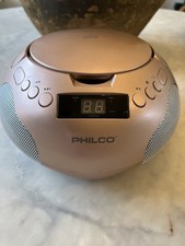 Philco PBB1005 Stereo CD Boombox Rose Gold AM/FM Radio Aux Input AC/Battery