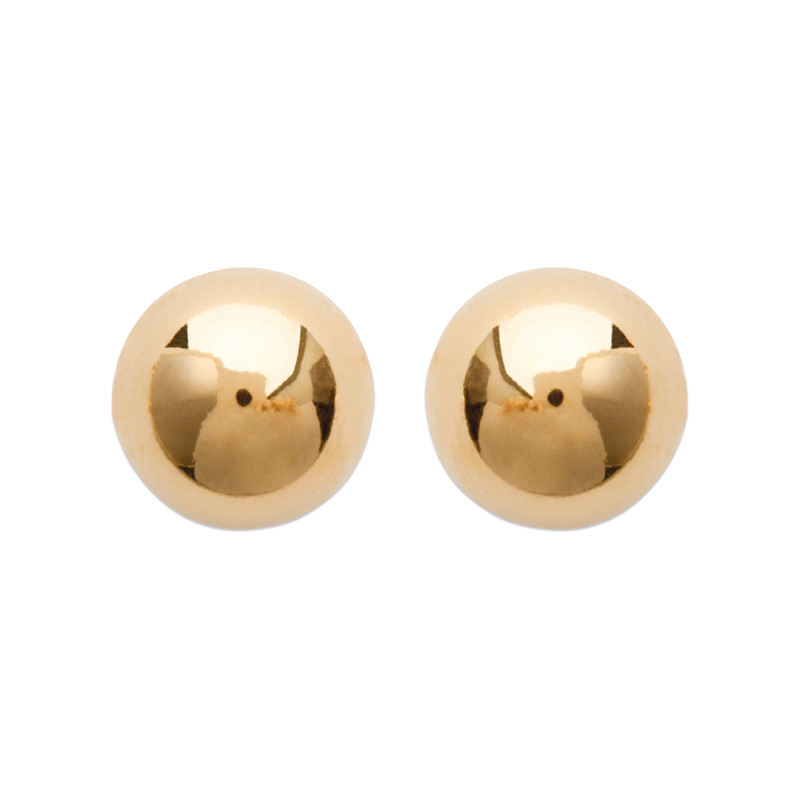 Boucles d'oreilles boules en plaqué or 18 carats de qualité 750/000
