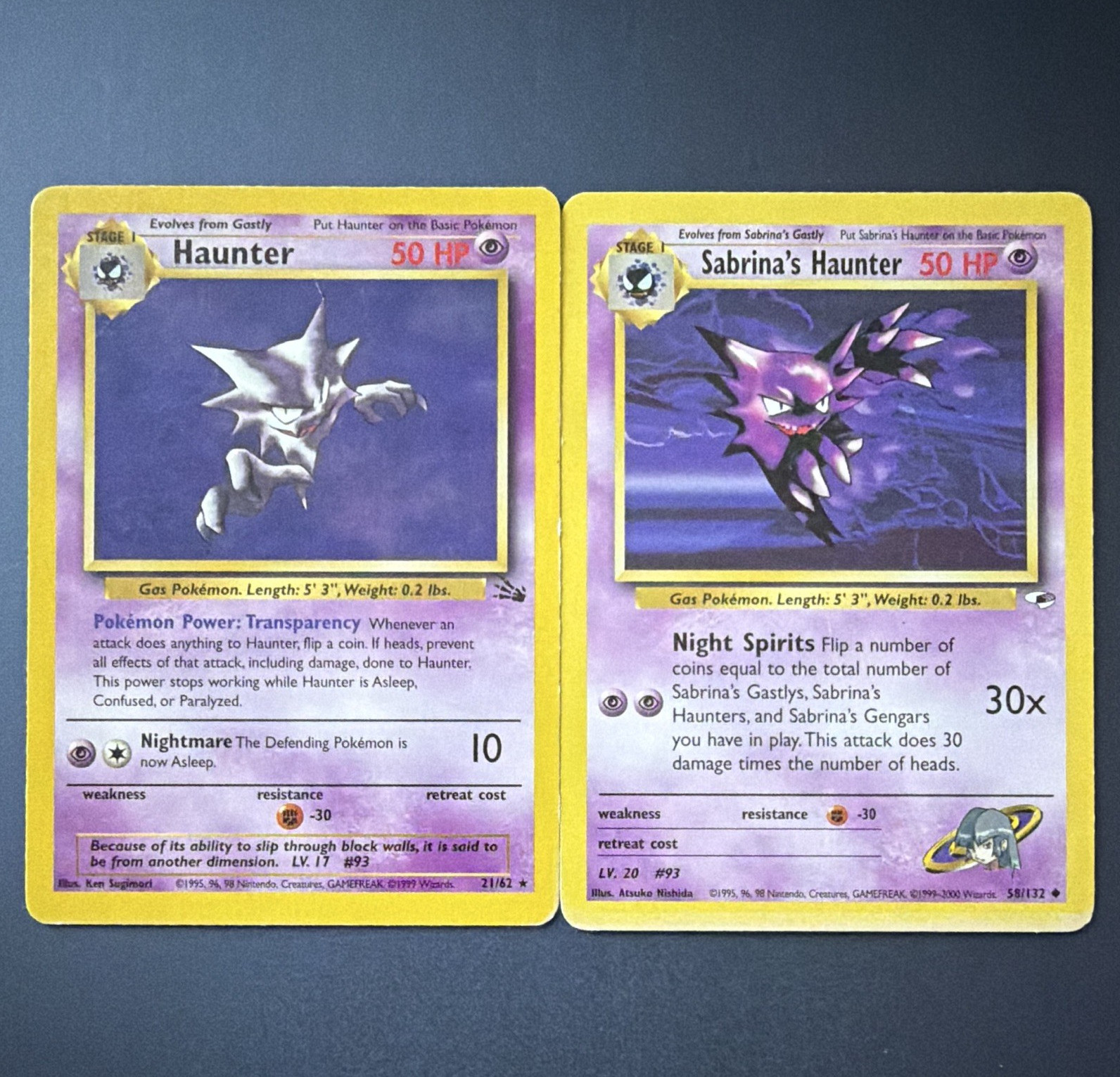 Pokemon TCG Fossil/Gym Heroes Haunter & Sabrina's Haunter 21/62 58/132