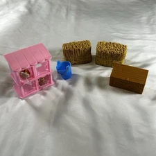 Lot Of Barbie Farm Horse Chickens Accessories Hay