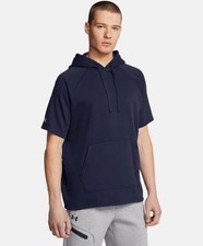 Under Armour Rival Fleece Men  s Short Sleeve Hoodie Loose Fit Size 2XL NWT Blue