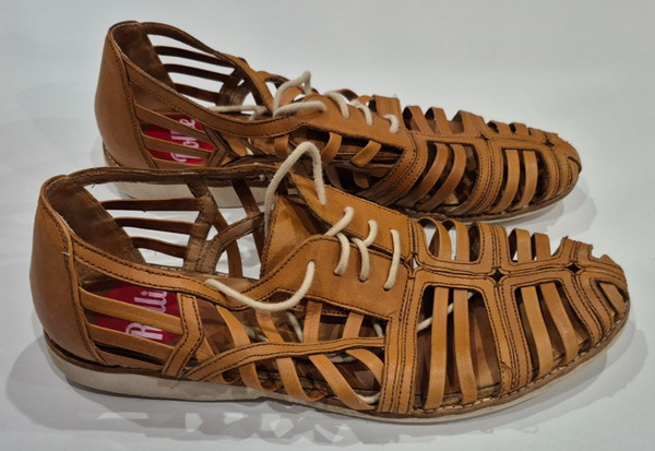 Womens Rollie Australia Derby Cage Tan Leather Sandals Shoes Size 40 / 9