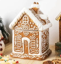 Chunful Gingerbread House Christmas Candy Jar with Lid