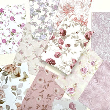 Romantic Pink Floral Background Stickers Valentine's Day Junk Journal Collage