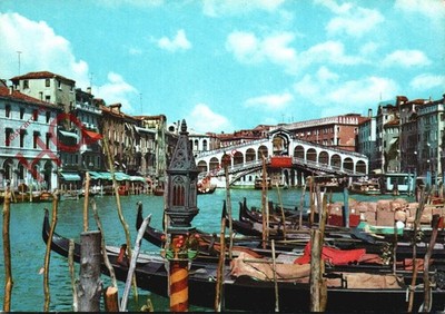 Ansichtskarte; Venedig, Venezia, Canal Grande, Ponte Di Rialto, Rialtobrücke