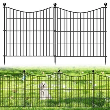10 Panels No Dig Dog Fence Outdoor for Yard, 24 in(H) X 20 ft(L) Decorative T...