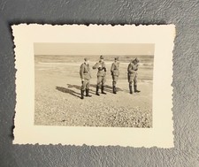 WWII Era Military Soldiers Beach Ocean Vintage Snapshot Photo Original